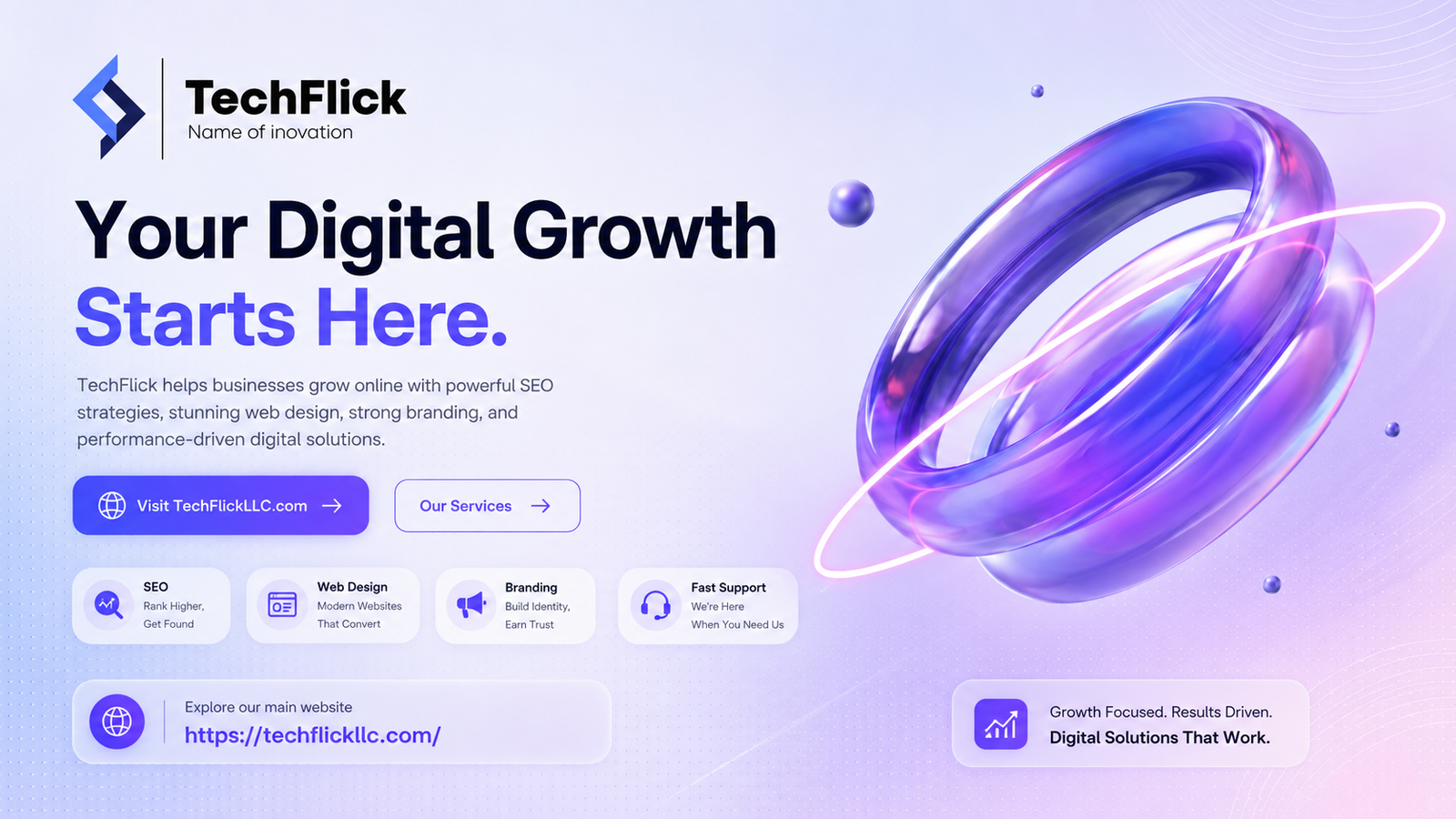 TechFlick digital growth landing page